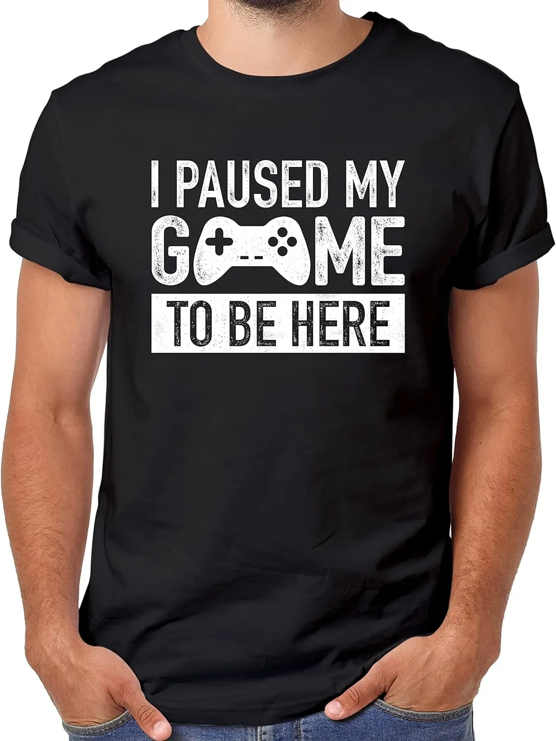 

I Paused My Game to Be Here t Shirt Gamer Gifts for Men Gaming Funny Graphic Tees