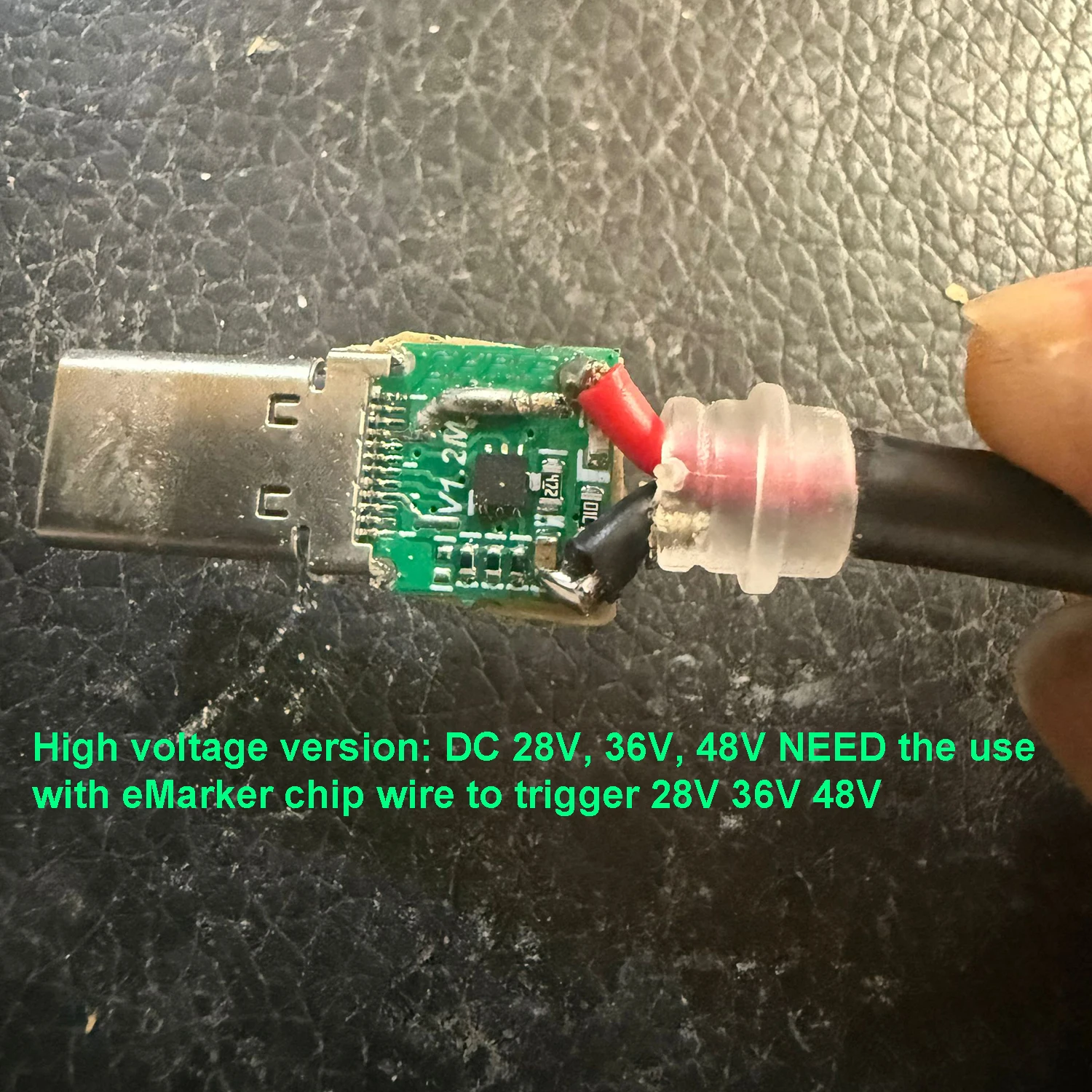 Imagem -06 - Usb Tipo-c qc pd Chamariz Gatilhos de Tensão pd para dc 5v 9v 12v 15v 20v 28v 48v Cabo Carregamento Rápido Carregador Fonte de Alimentação Teste 140w 5a
