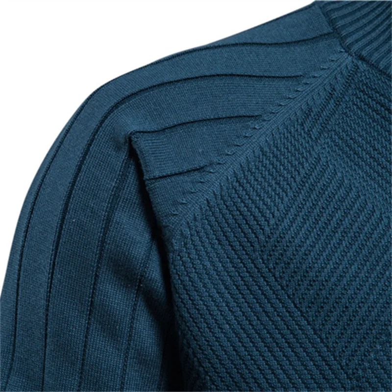 Men's Sweater Autumn Men's Cardigan Jacket New Fashion Solid Color Lapel Jacquard Sweater Turtleneck Casual Knitted Sweater Coat