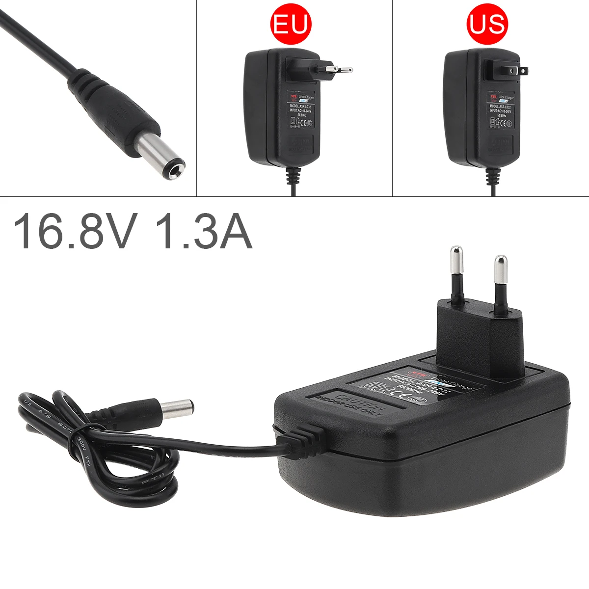 

16.8V 1.3A Power Adapter US/EU for Lithium Electric Drill / Screwdriver 100-240V Power Supply Volt Charger Converter Home Parts