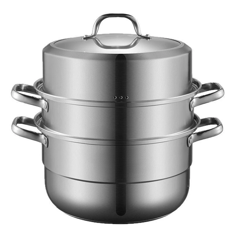 

Stainless steel steamed steamed buns for household use, large capacity cooking pot