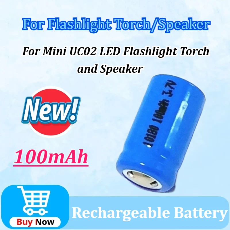 

10180 3.7V 100mAh 2-20pcs for Mini UC02 LED Flashlight Torch and Speaker Rechargeable Li-ion Battery High-Capacity Replacement