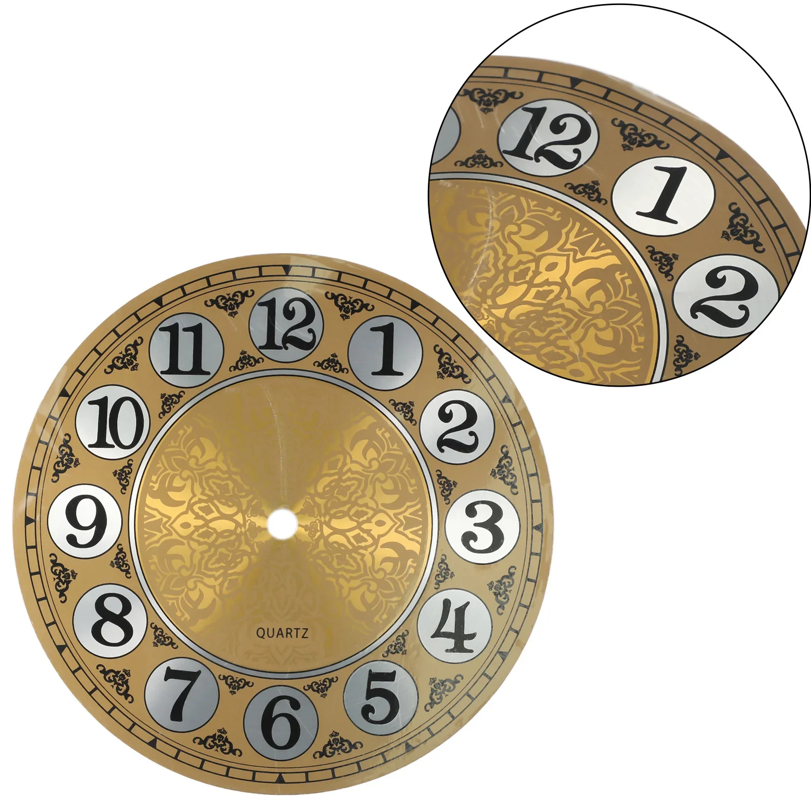 Clock Accessories Dial Face Gold Metal Wall Clock Vintage Aluminium Widely Used 7inch Diameters 180mm Aluminium