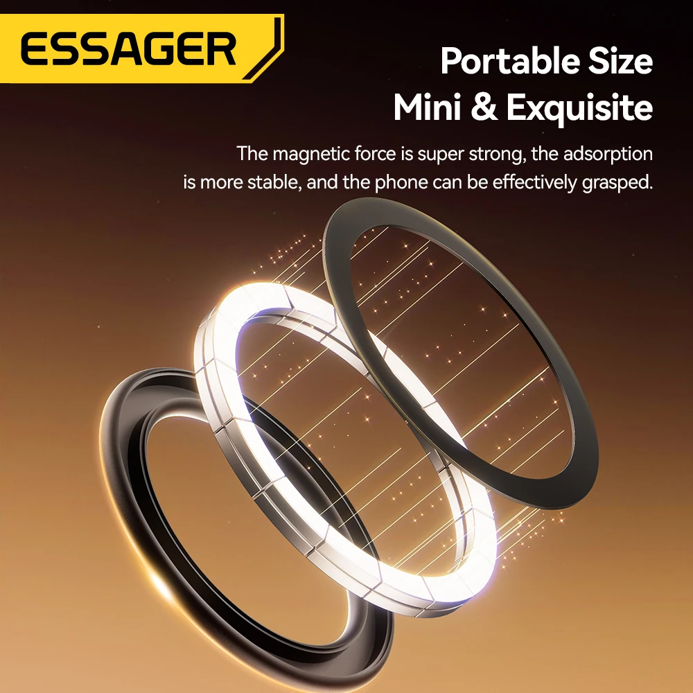 Essager حلقة معدنية مغناطيسية لهاتف آيفون 16 15 14 MagSafe مغناطيس لهواتف أندرويد لوحة ملصق خواتم لحامل شاحن لاسلكي #3