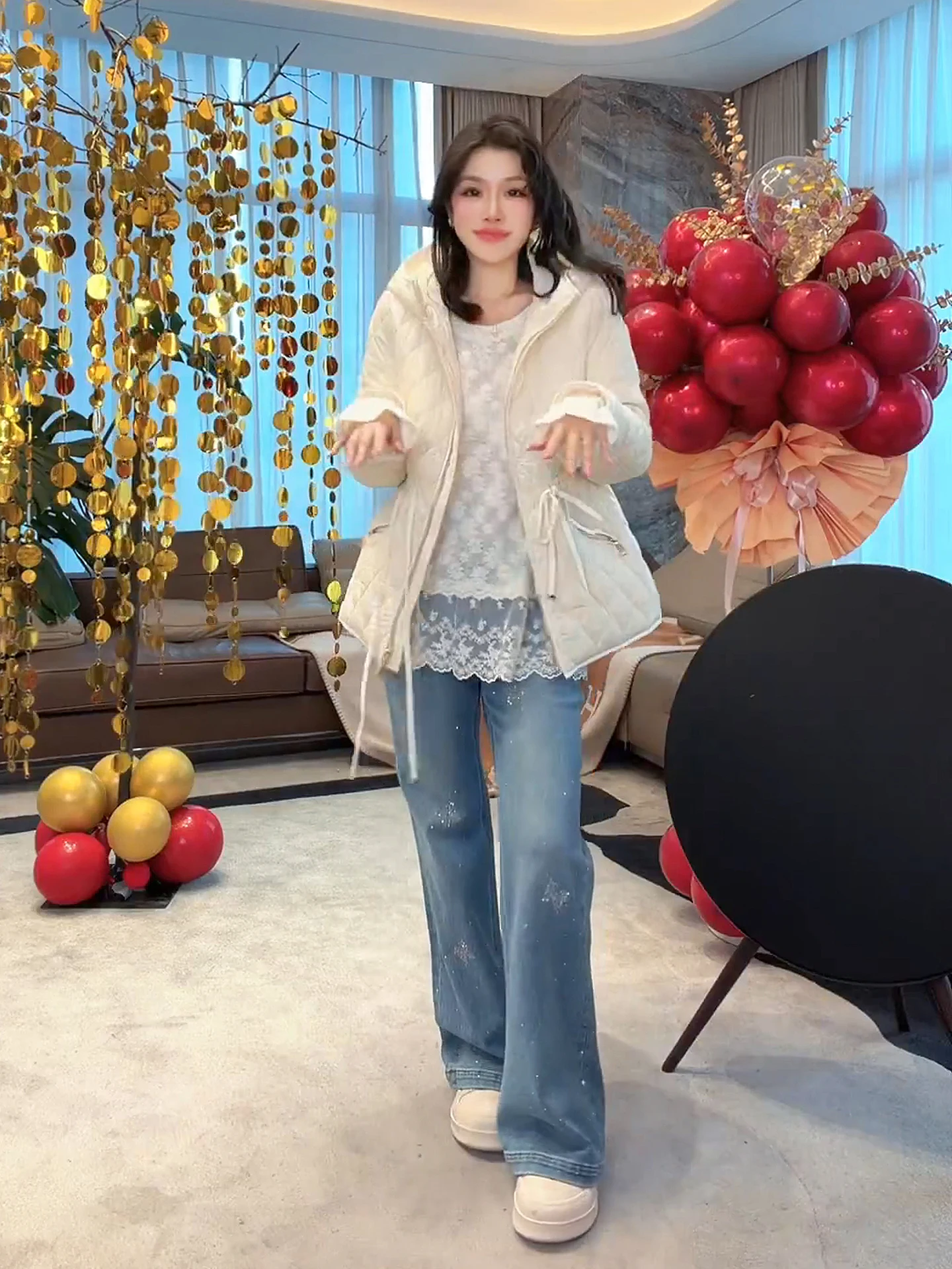 

Slimming Quilted White Goose down Jaet Women's Faionable Warm Hooded Lightweight ME Coat with Waist-Cinching Design