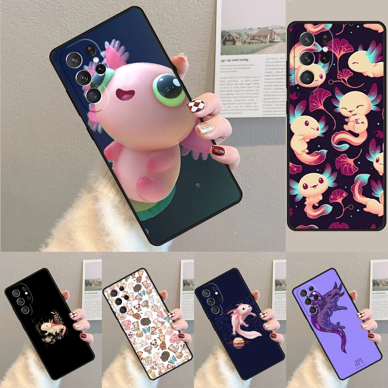 Cute Animal Axolotl Phone Case for Samsung Galaxy note 10 pro S26 Ultra S23 S24 FE S25 S21 S22 PLUS shockproof Cove