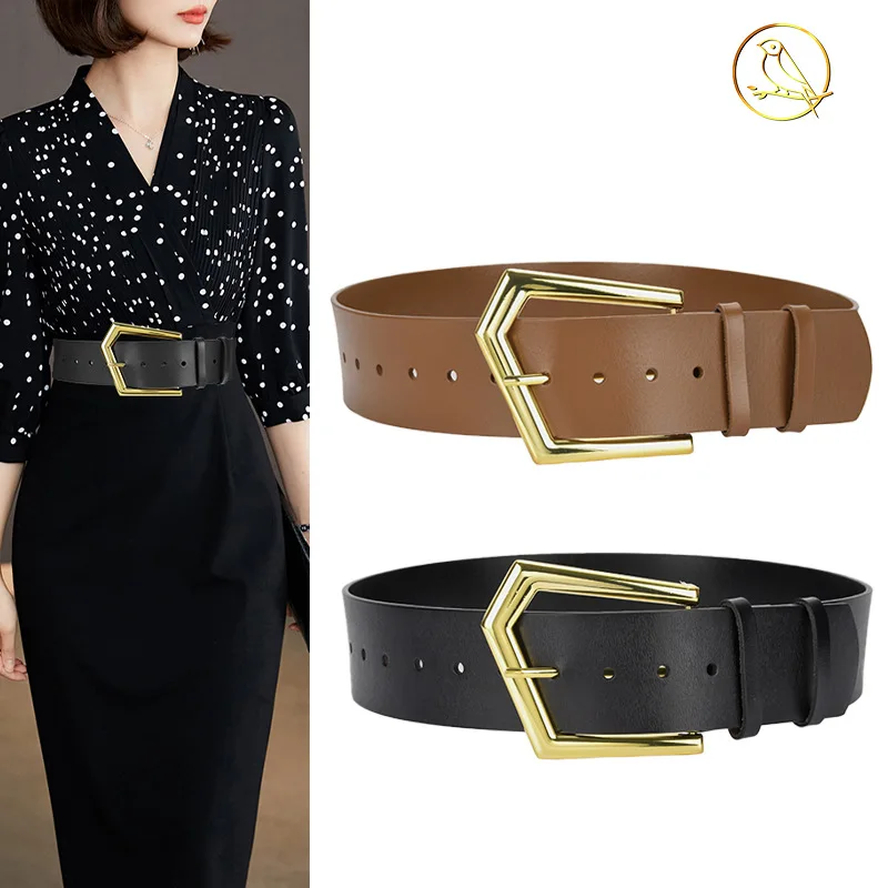 

Women's Waist Seal, Leather Wide Belt, Simple and Fashionable Coat, Dress, Elegant and High-end Accessories New Model Launched