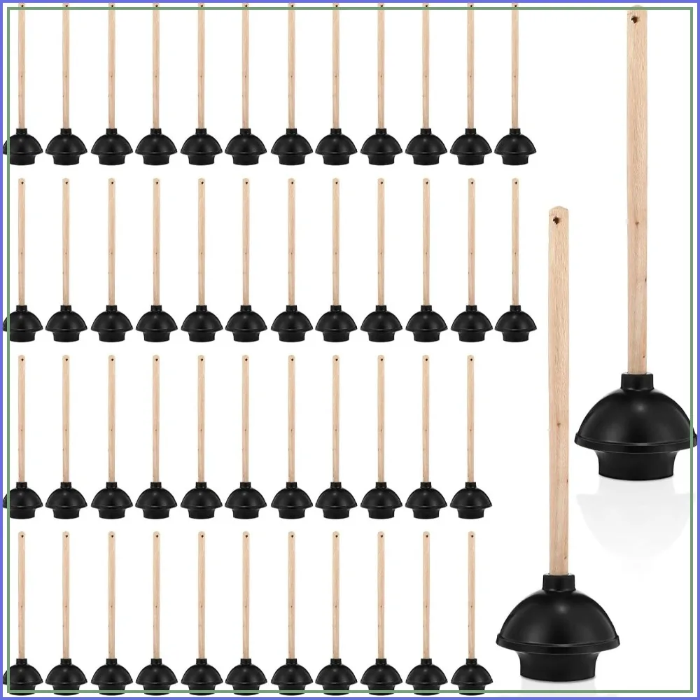 48 Pcs Rubber Toilet Plunger with Double Thrust Force Suction Cup