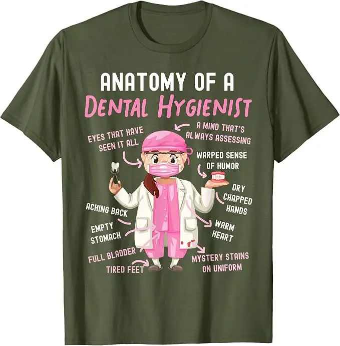 Dentalhygieniker Anatomie T-Shirt Y2k Lustiges Zahnarzt HS0 Grafik Spruch T-Shirt Humor Zahnärzte Personalisierte Weiche Baumwollkleidung – Detail 8