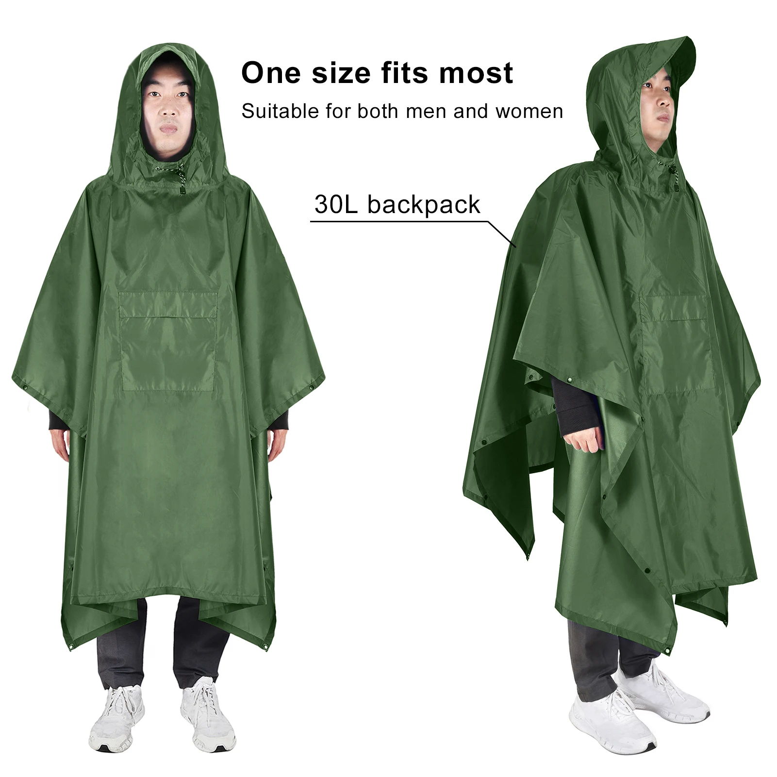 

Outdoor Raincoat Camping Tent Camping Blanket Tarp Tent Tarp 3-in-1 Multifunctional Rain Cape for Camping Hiking Cycling
