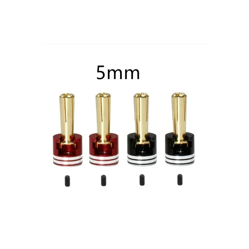 4mm/5mm Metal Heatsink Bullet Plugs - Welding-Free LowPro Connectors for RC Cars - High Temp Resistance & Secure Fit