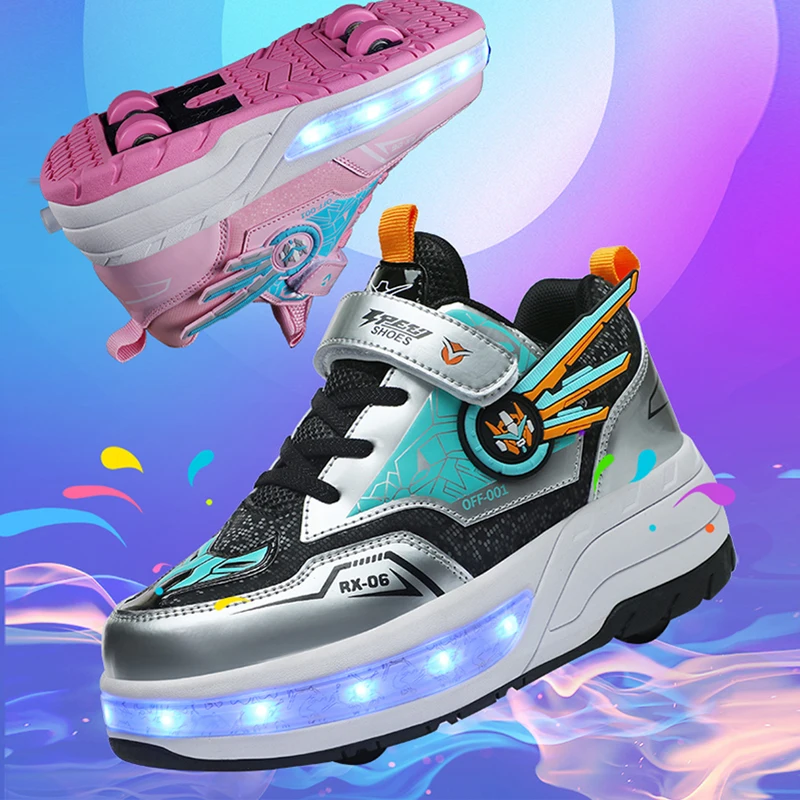 

2024 The latest roller shoes fashion roller skating children's shoes 31-42 sports shoes Figure roller skating four wheel sports