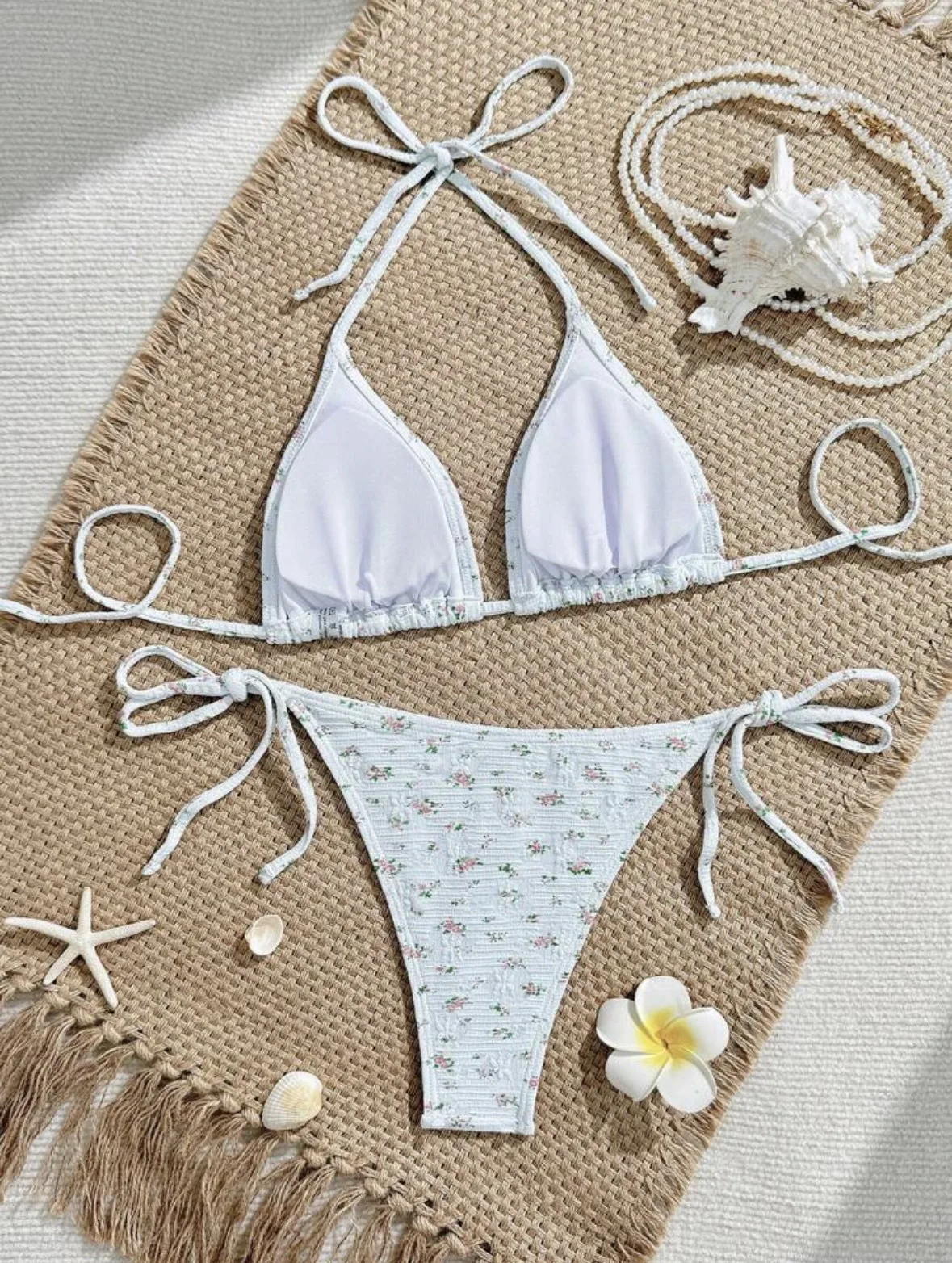 Sexy floral impressão halter conjuntos de biquínis biquini micor string tie maiô banho biquini conjunto de biquíni tankini beachwear