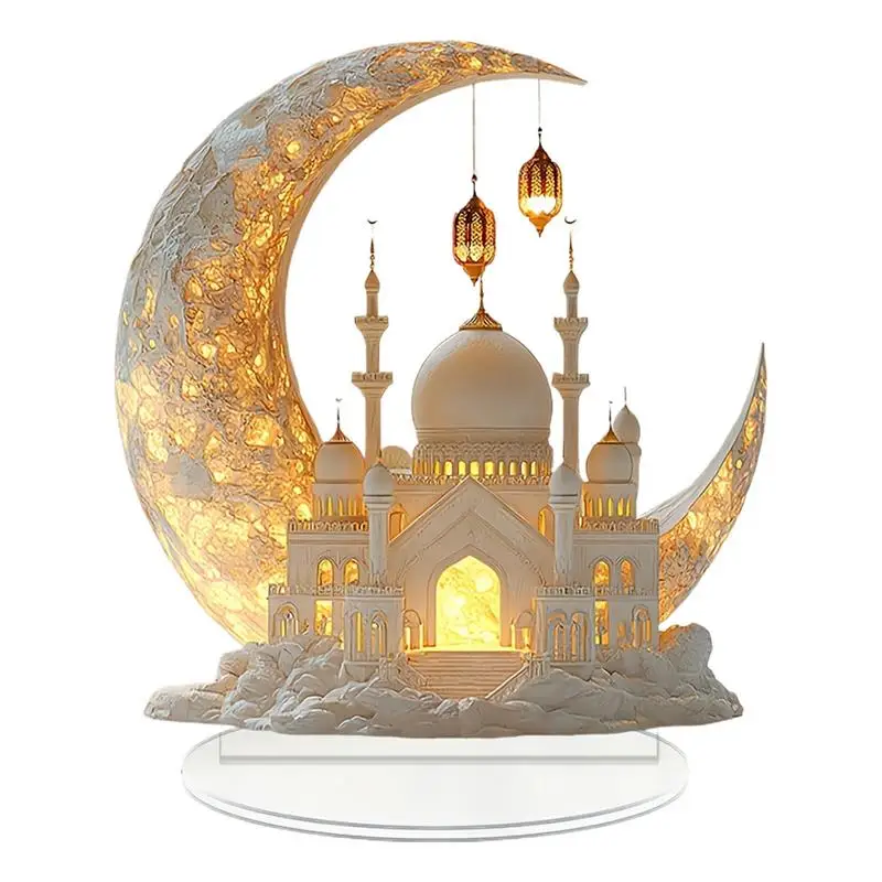 Ramadan 2D Acrylic Eid Mubarak Ornament Kareem Ramadan Decoration 2025 For Home Islamic Muslim Party Tiered Tray Decor