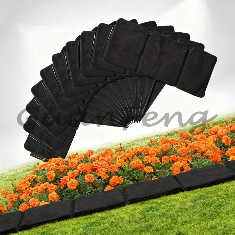 40pcs No‑Dig Garden Landscape Edging Borders Imitation Stone Fence DIY Outdoor Patio Balcony Yard Lawn Landscaping Decoration