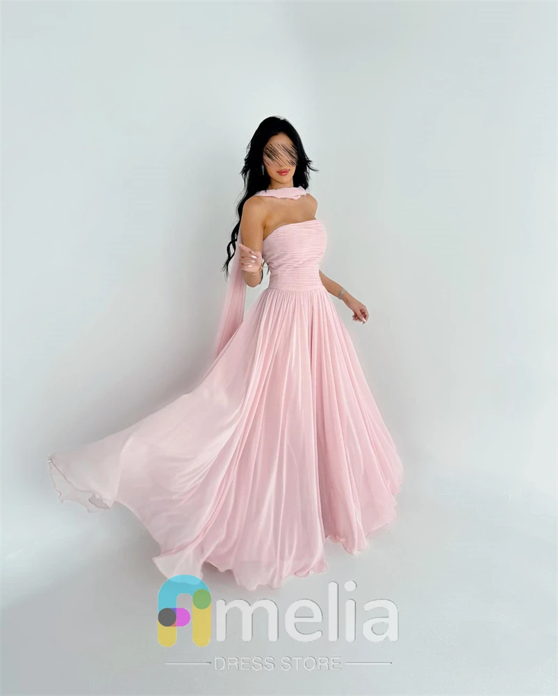 Amelia Elegant Party dresses Woman Strapless Chiffon Evening Prom Dresses for Special Occasions Formal Gowns For Dubai 2024