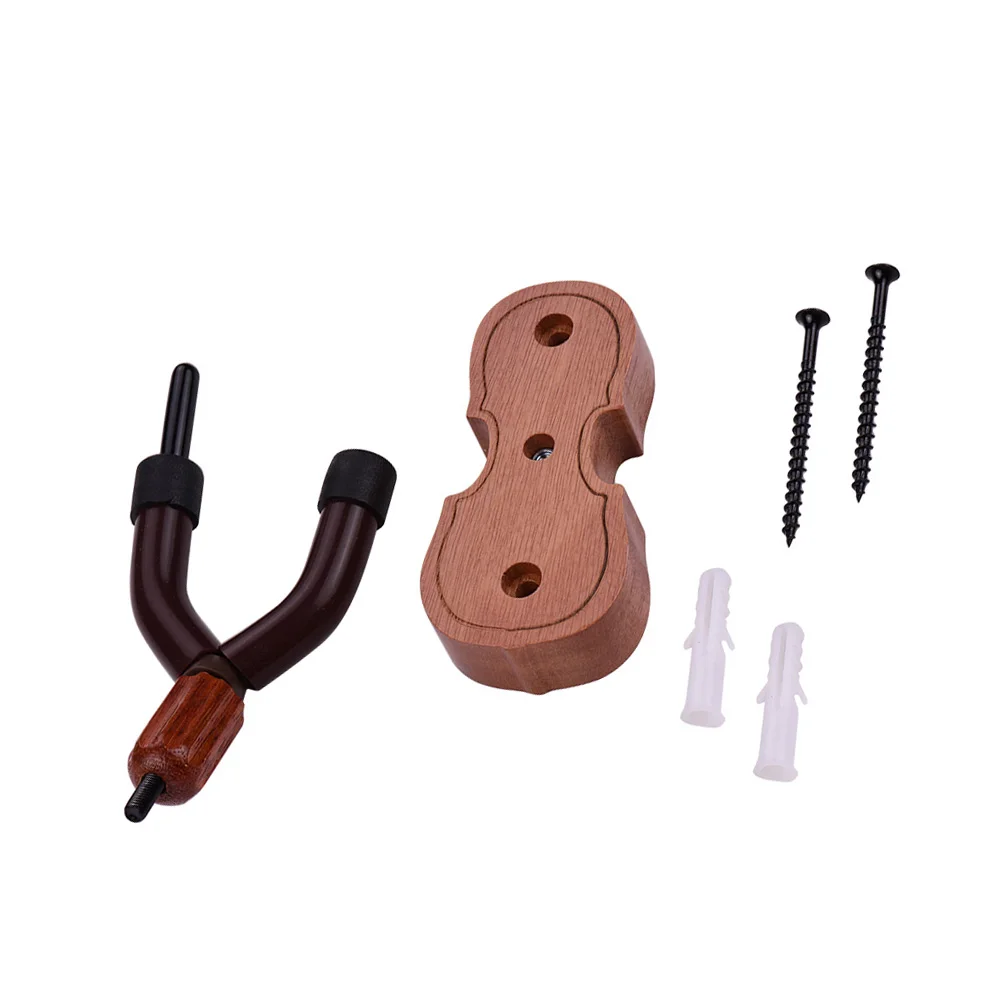 Mahogany Wood Violin Hanger Hook with Bow Holder for Home & Studio Wall Mount Use Violin Hanger Accessory