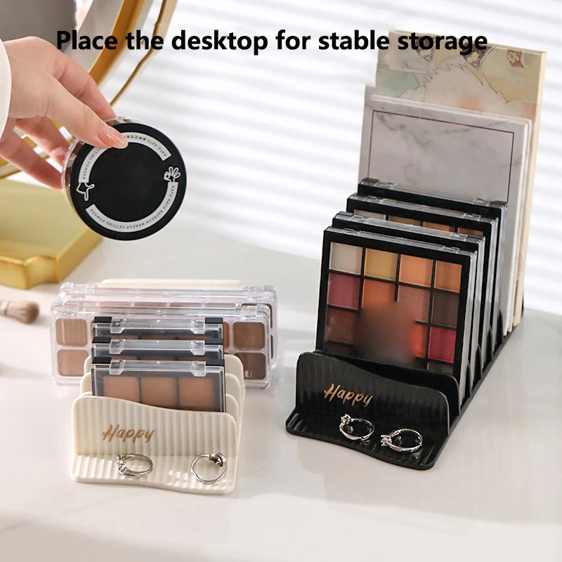 Makeup Organizer Desktop Drawer Multi-cell Display Box Makeup Blush Cosmetics Shelf 6-compartment Plastic Eye Shadow Tray