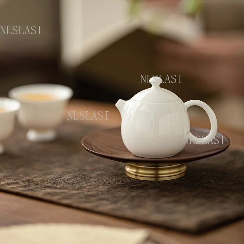 White Porcelain Teapot Chinese Style Dragon Egg Teapot Household Small Capacity Tea Maker Ball Hole Filter Teapot Kung Fu Teaset - view 5