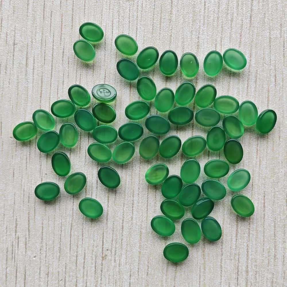 Fashion natural green agate good quality Oval CABOCHON 6x8mm beads for jewelry making wholesale 50pcs/lot free shipping