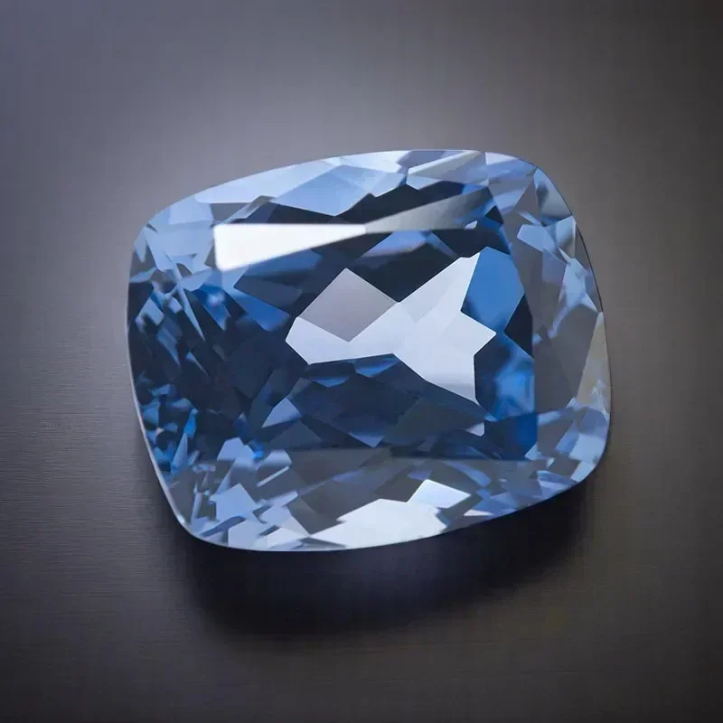 

Lab Sapphire Cornflower Color Cushion Cut 12x16mm 15.95ct Gemstones For DIY Czochralski Method Rings With AGL Certificate
