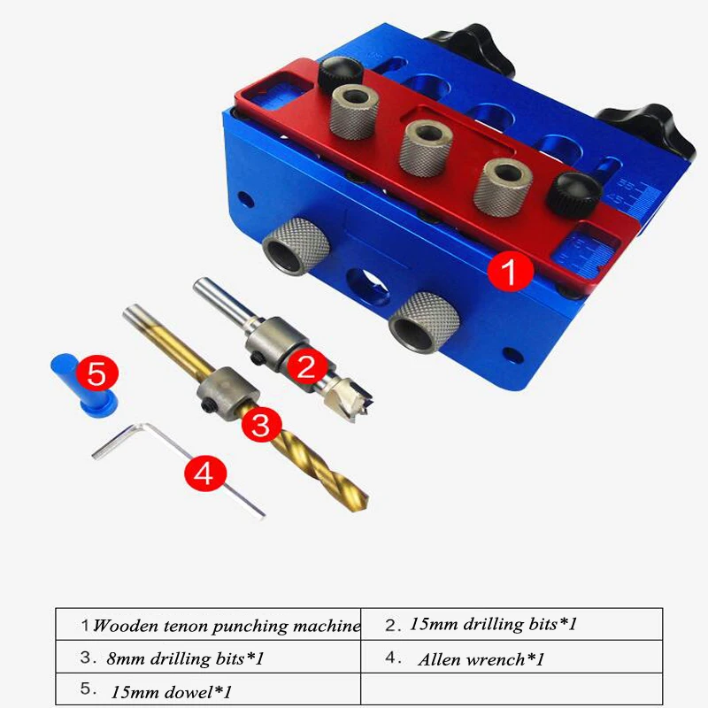 Lokalizator wierteł do obróbki drewna Samocentrujący kołek Jig Dowel 8mm Lokalizator stolarski do obróbki drewna 08350-S