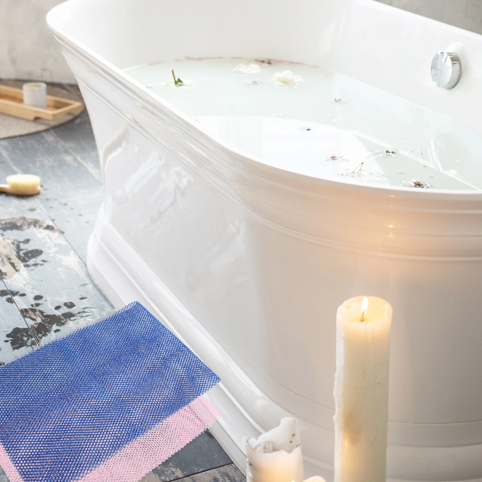 

3Pcs African Net Cloth Shower Body Scrubber Real Sponge Back Rubbing Foot Cleaning Exfoliating Soft Breathable Bath Ball Brush