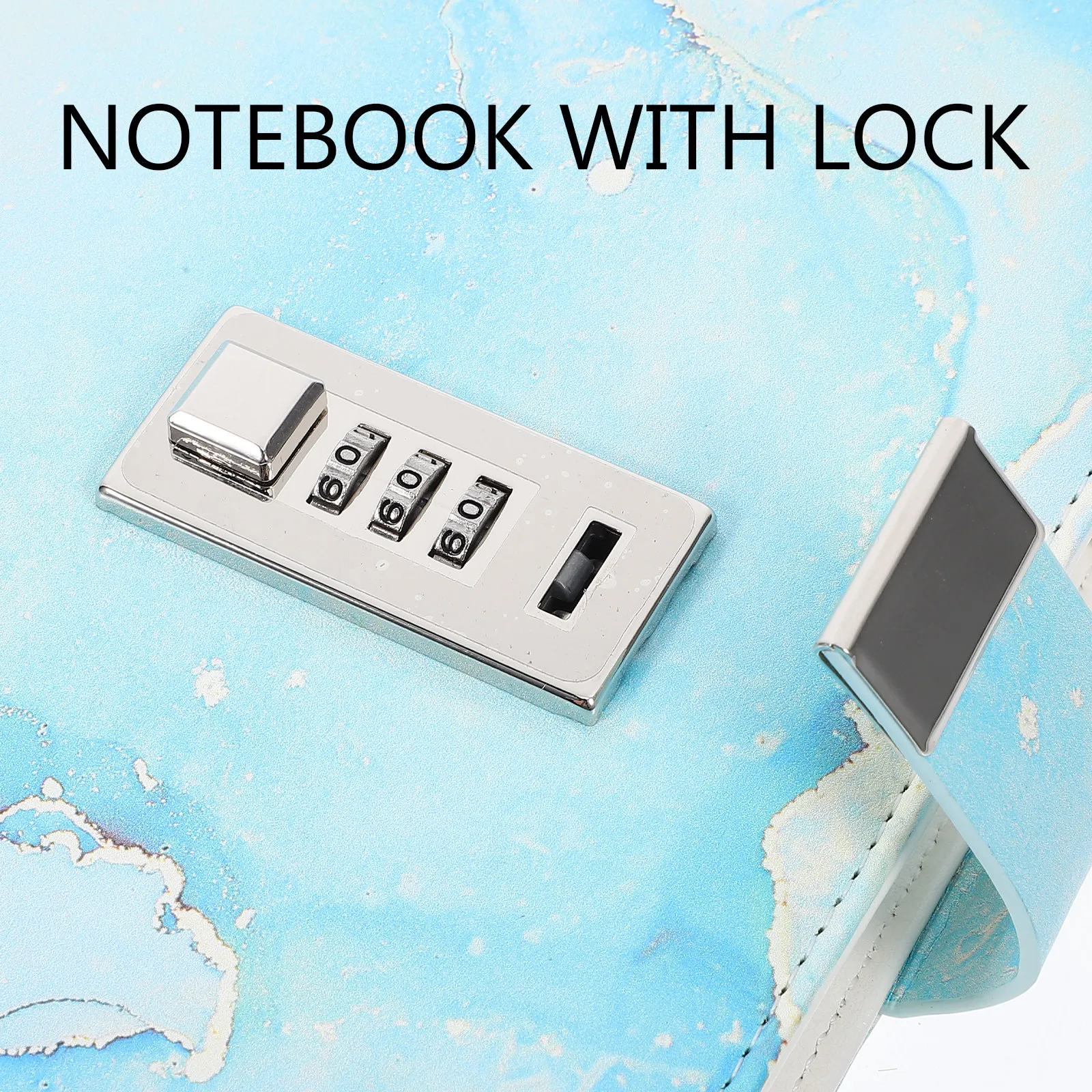Password Diary Notebook with Lock for Adults Journal with Combination Lock Marble Pattern Design Secure Confidential Writing