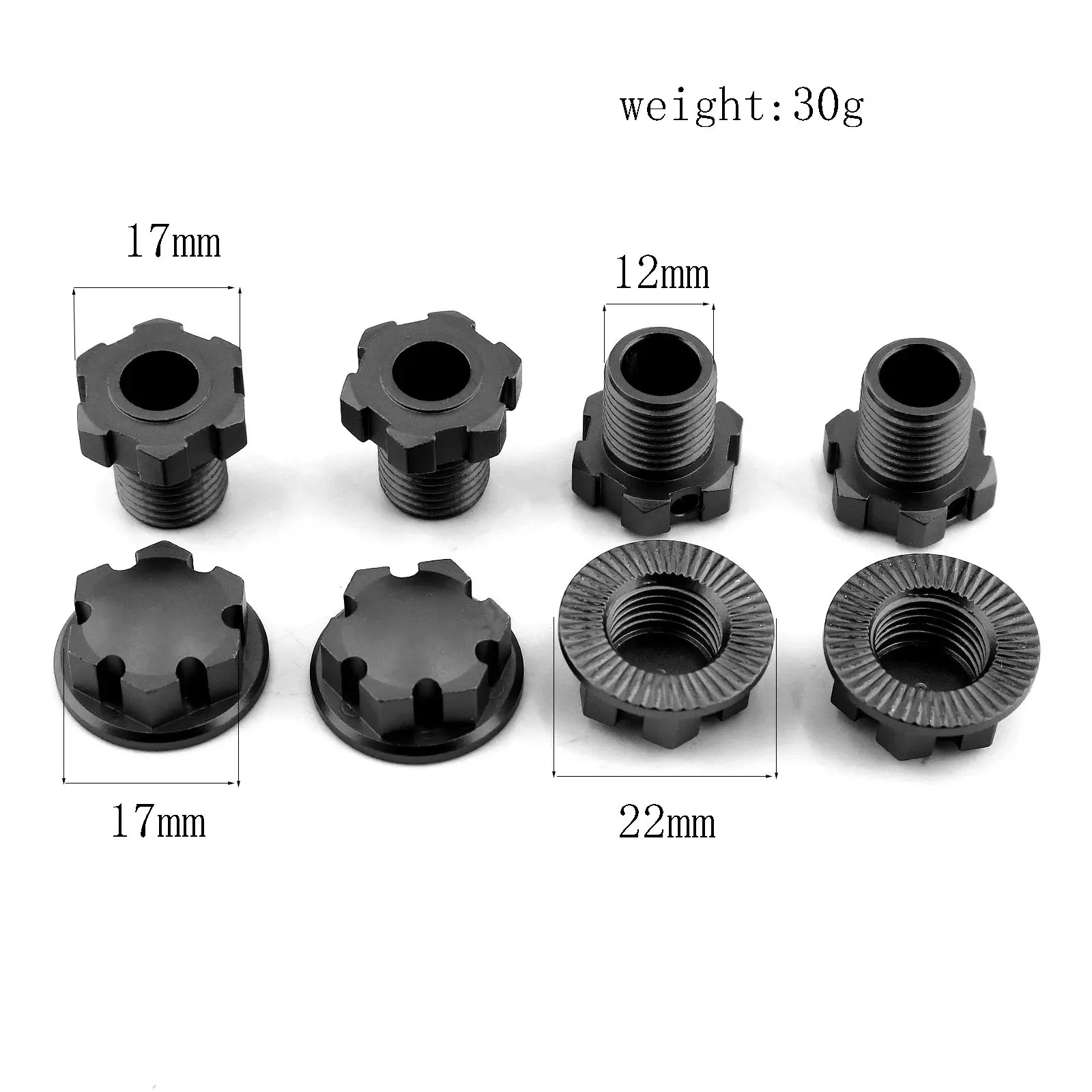 RC Auto Metalen 17mm Splined Wiel Hex Hub Adapter 8654 voor Traxxas 1/10 E-Revo 2.0 Maxx 1/8 Sledge Upgrade Onderdelen