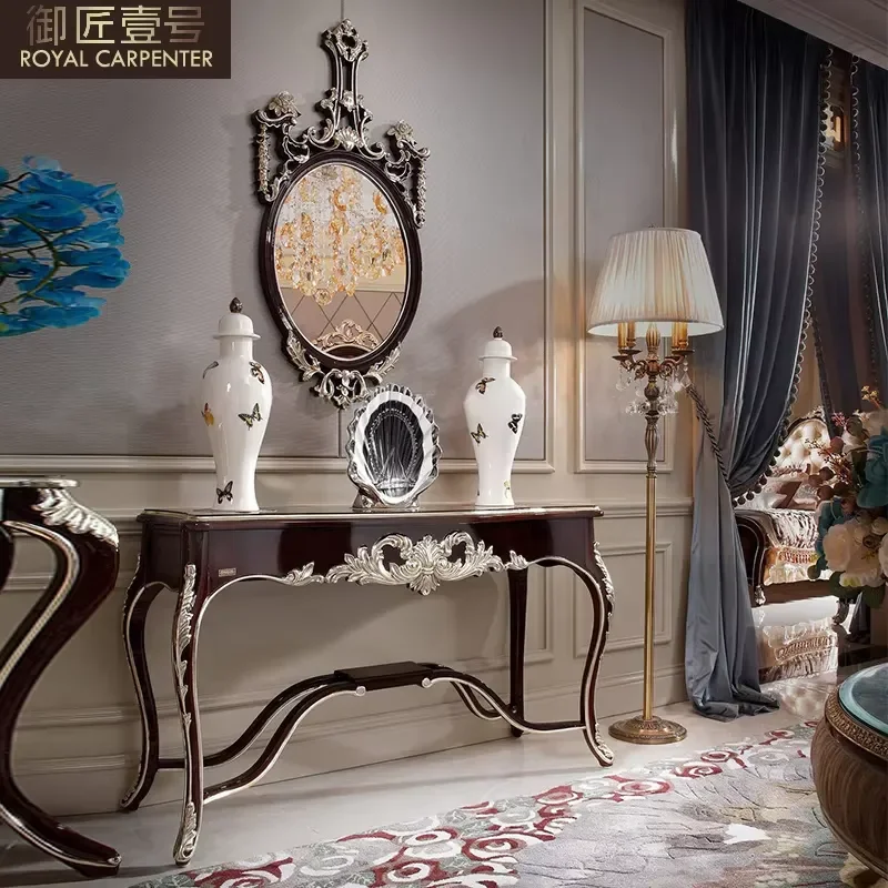 European-Style Solid Wood Foyer Table Modern Neoclassical Entrance Foyer Model for Master Craftsman No. 1 for Living