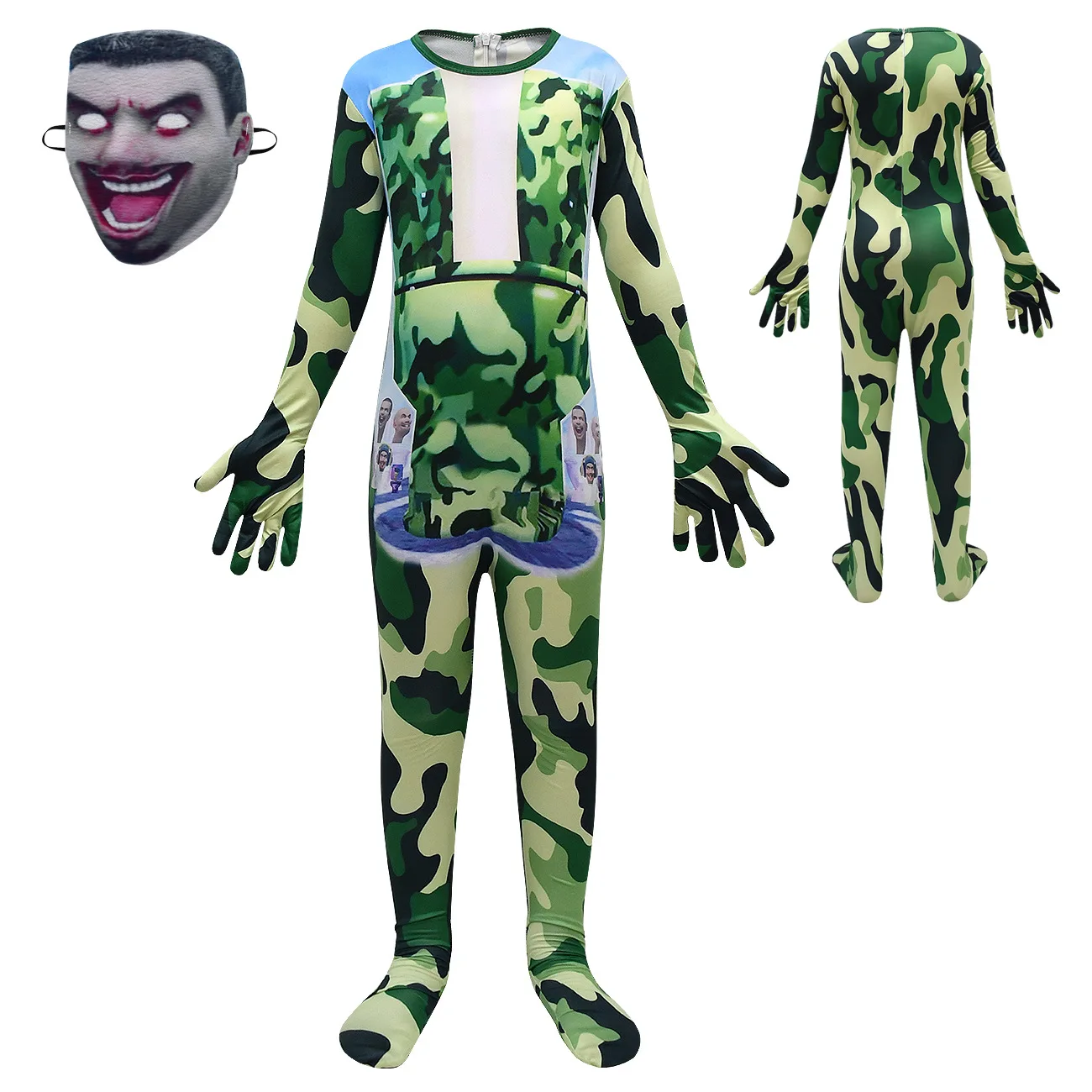 Skibidi Toilet Costumes Horror Game Speakerman Camera Titan TV Man Cartoon Kids Jumpsuit Boys Girls Halloween Cosplay Bodysuit