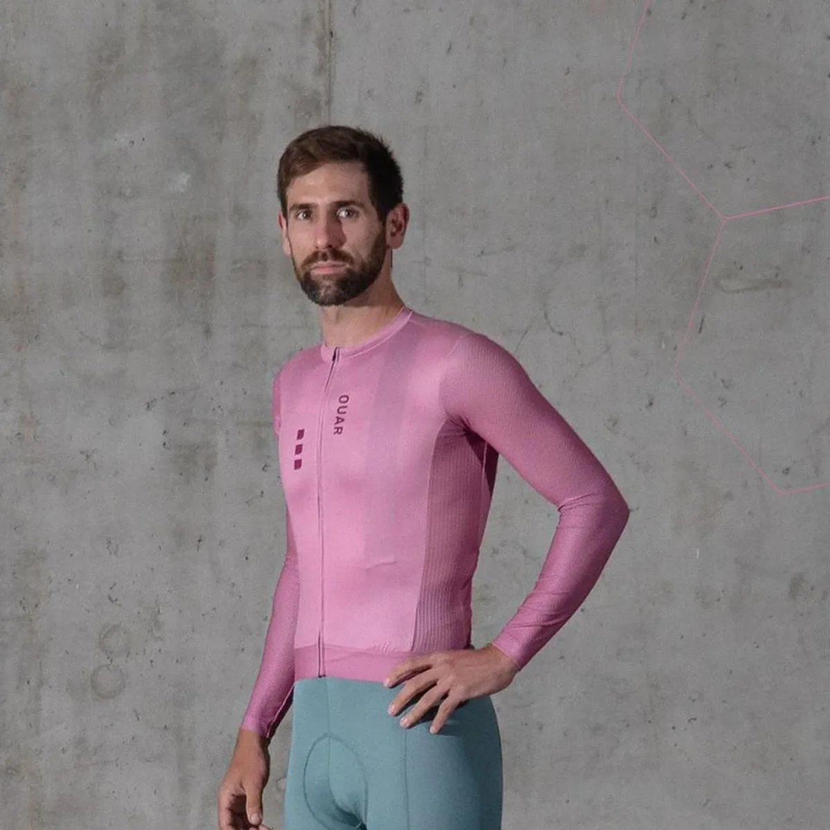 OUAR برو صالح النعناع المغبر والغبار الكرز الهوائية جيرسي طويلة الأكمام للرجال ، ملابس ركوب الدراجات تنفس #4