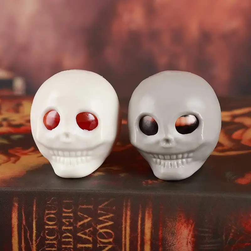 Fun Halloween Skeleton Head Slow Rising Squeeze Toys Creations For Kid Adult Stress Relief Relaxation Toys Gifts