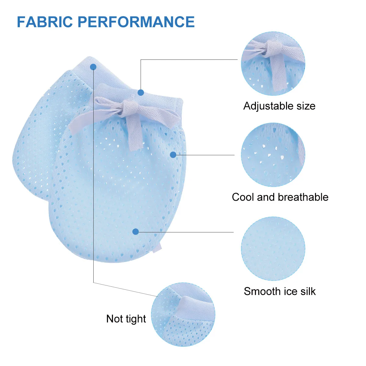 

6Pcs Newborn Baby Mittens Anti-Scratch Breathable Ice Silk Cotton for Infants Soft Comfortable Stretchy One Size Fit