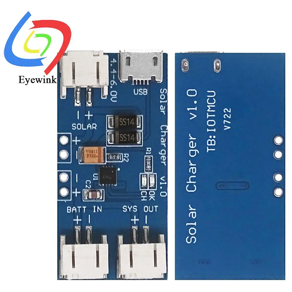 CN3065 Mini Solar Lithium Battery Charger Board 500MA Lipo Charging Module Solar Panel Micro USB For Arduino image 5