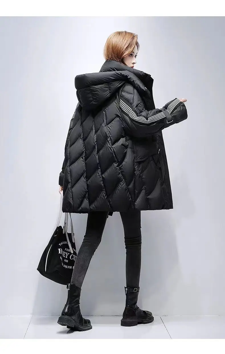New Autumn Winter Warm Women's Down Cotton Coat Long Thick Padded Jacket Female Detachable Hooded Parker Cotton Clothes
