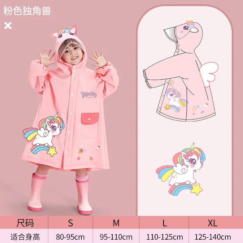 

Children's Raincoat Kindergarten Elementary School Cartoon One Piece Raincoat Little Dinosaur Little Monster Rain Gear