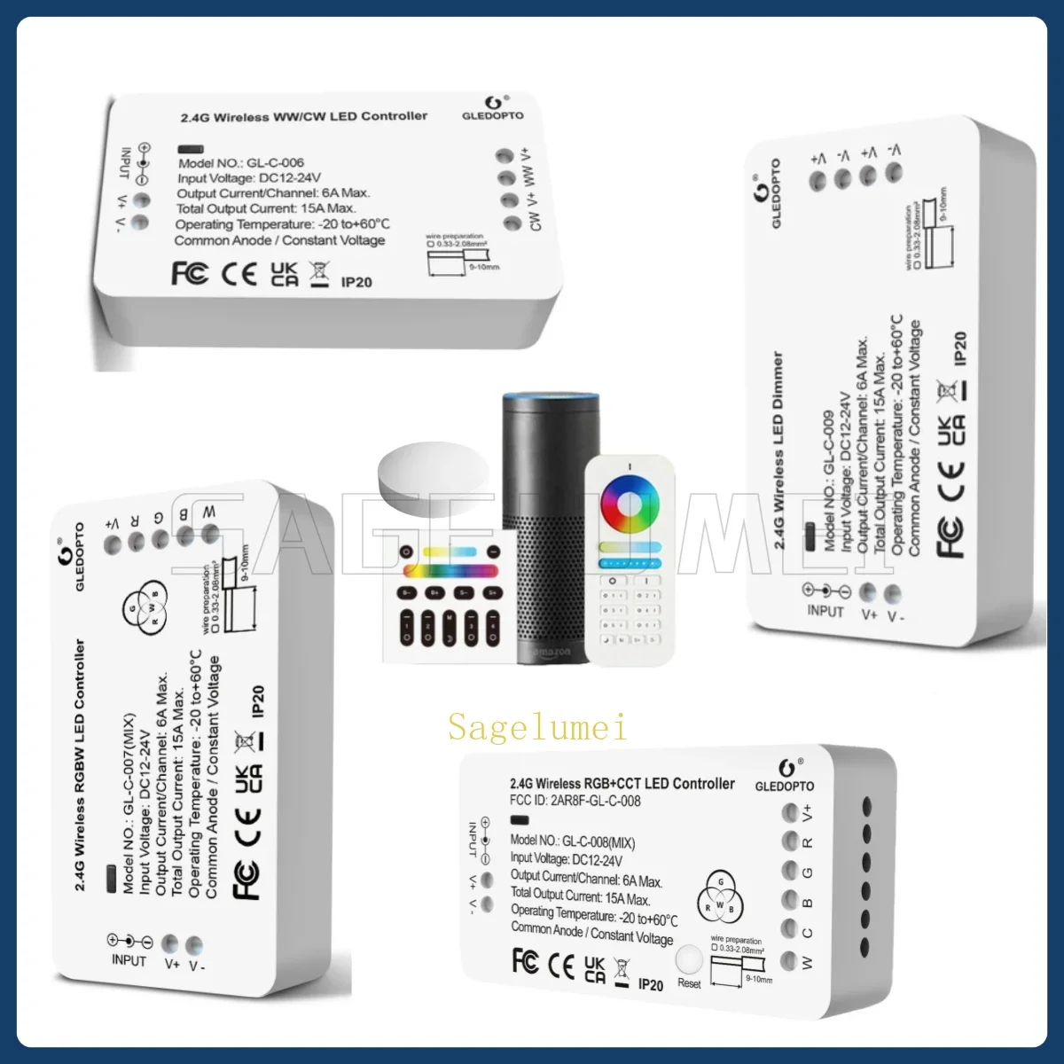 GLEDOPTO Zigbee3.0 RGB+CCT RGBW WWCW GL-C-006/007/008/009 ZigBee Smart LEDStrip Controller Spracharbeit mit SmartThings APP Alexa