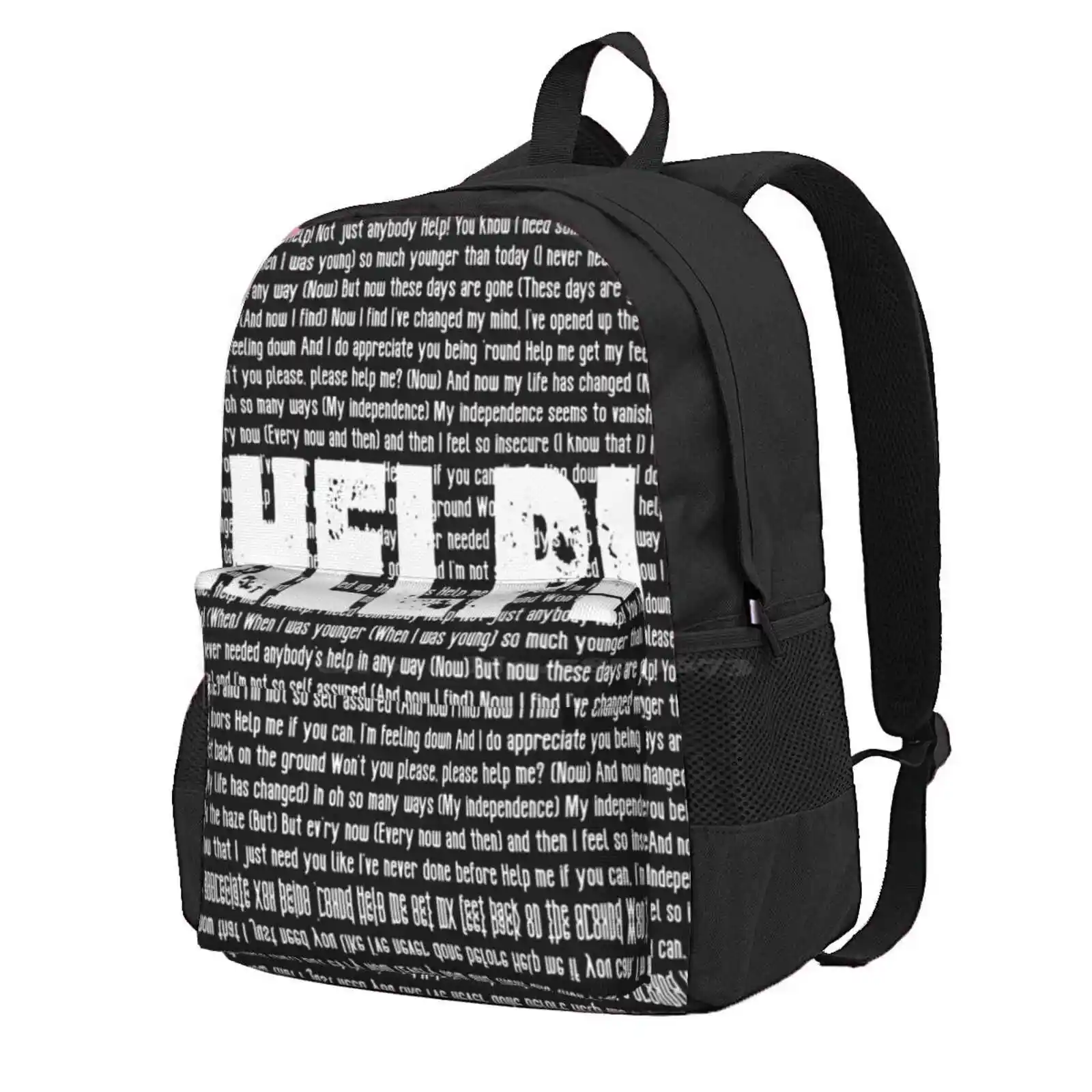 

Help! Hot Sale Schoolbag Backpack Fashion Bags The Help Me Song Lyrics Band