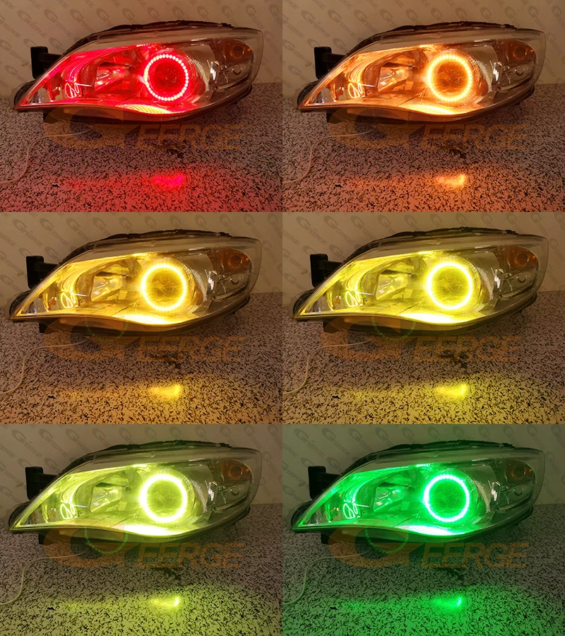 For Subaru Impreza WRX STI 2008 - 2014 BT App RF Remote Control Ultra Bright Multi Color RGB Led Angel Eyes Kit Halo Rings