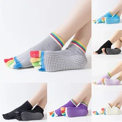 Women Yoga Socks Non-Slip Grips Cotton Pilates Socks Ladies Ballet Dance Sports Socks For Yoga Fitness Workout Yoga Socks