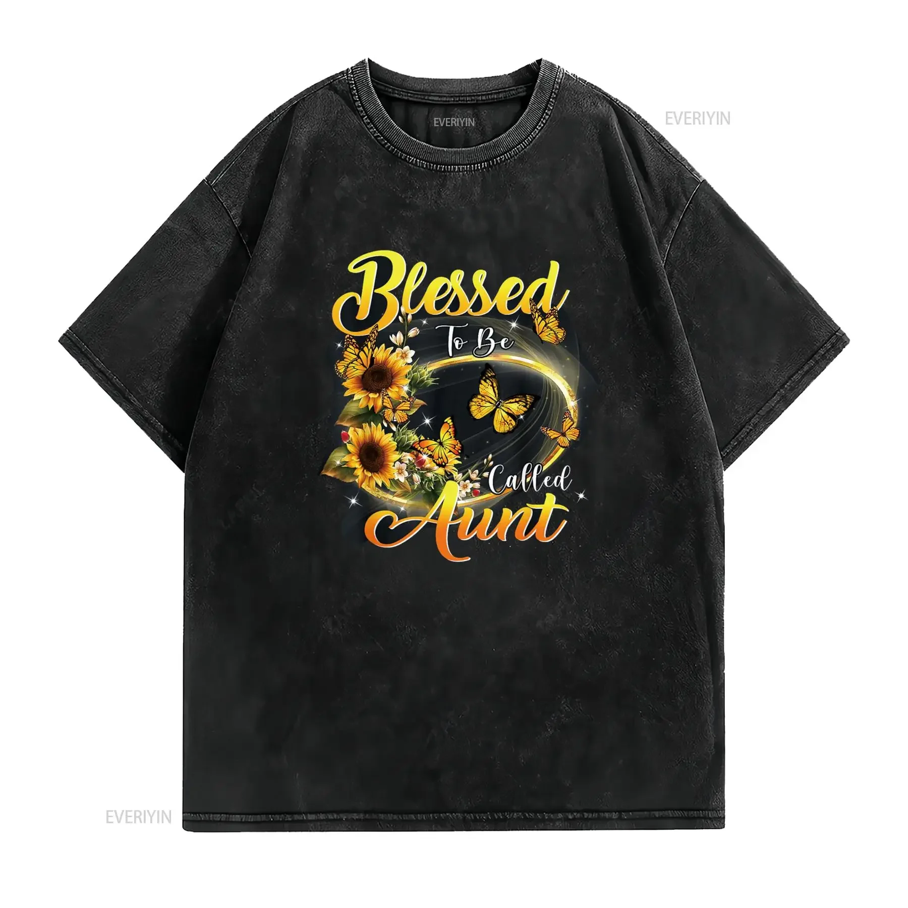 يبارك أن يسمى AunT T Shirt عشاق عباد الشمس مضحك خمر غسلها عارضة مصمم الملابس الشارع الشهير تنفس قليلا