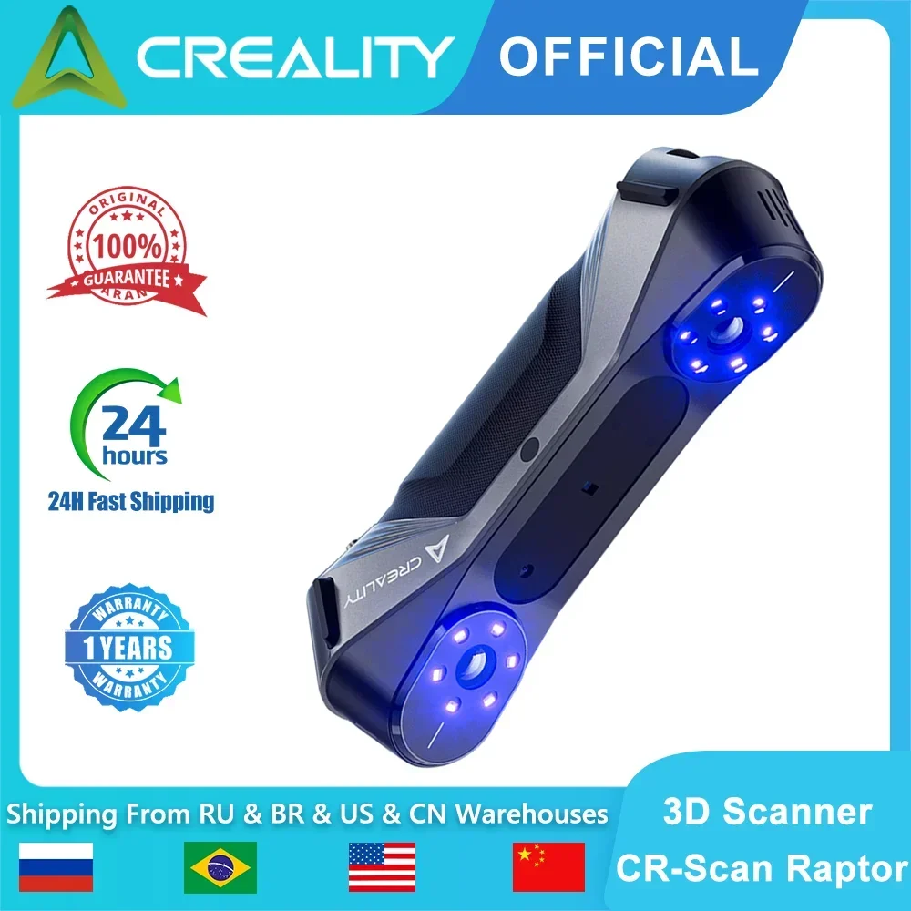 Creality 3D Scanner CR-Scan Raptor Upgrade 0.02mm Metrology Accuracy Blue Light/NIR Dual Mode Anti-shaking 60fps Scanning