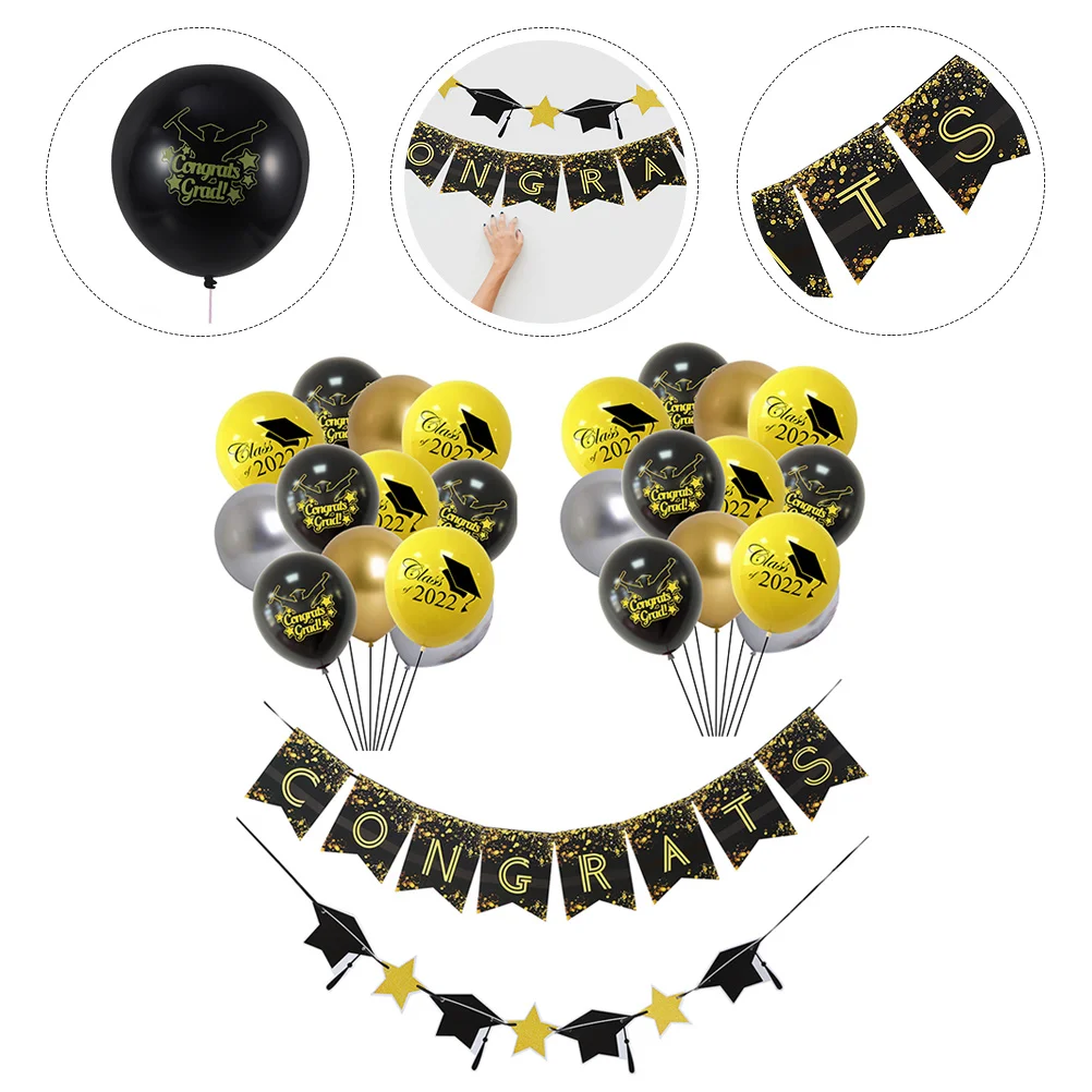 

1 Set 2022 Graduation Season Balloons Decorative Supplies, Latex Graduation Party Balloons, Creative Theme Balloon Decor, Scene