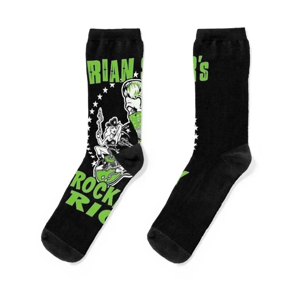 

Brian Setzer Stray Cats Socks warm winter golf Stockings compression winter gifts Socks Male Women's