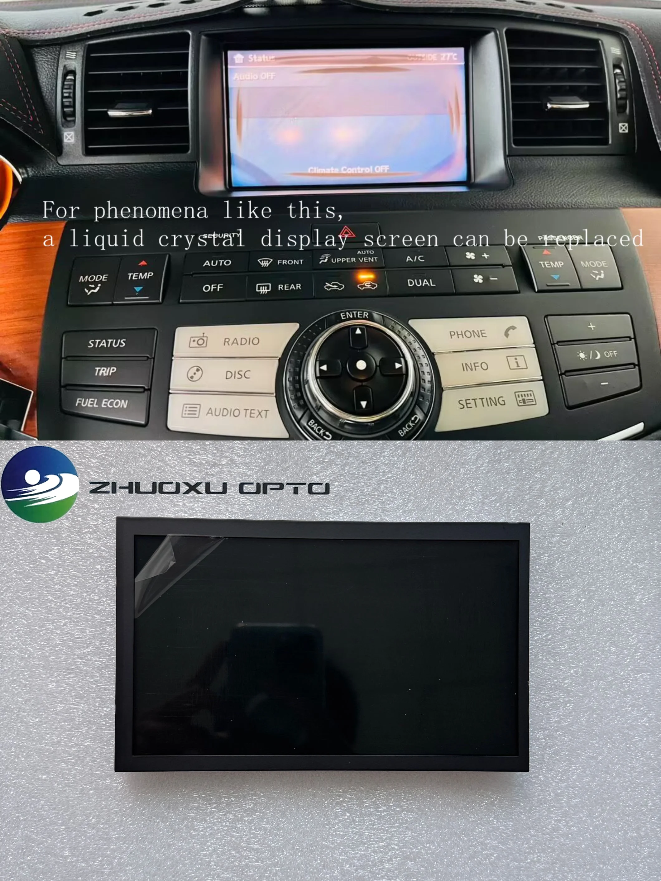 Renovation LTA070B1J2A LTA070B1K3A  LTA070B1J5A LT070AB2D800 KBCU70G01ATV for Nissan & Infiniti Radio LCD Display Screen