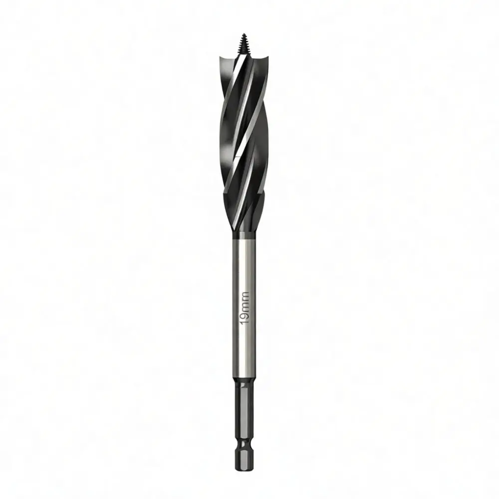 Professional Wood Drill Bit Four Flute Cutting Edge Hex Shank Hole Reaming Tool For Timber Board Cabinet Door Installation