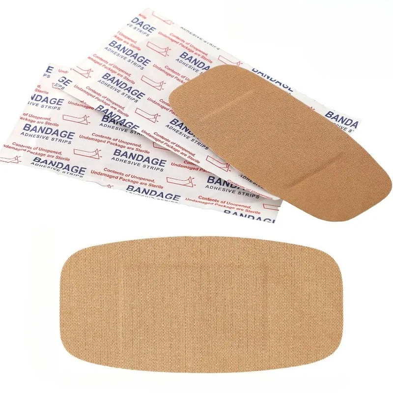 50pcs/set Drum Shaped Band Aid Transparent Skin Color Available Breathable Plaster Wound Dressing Large Patch Adhesive Bandages