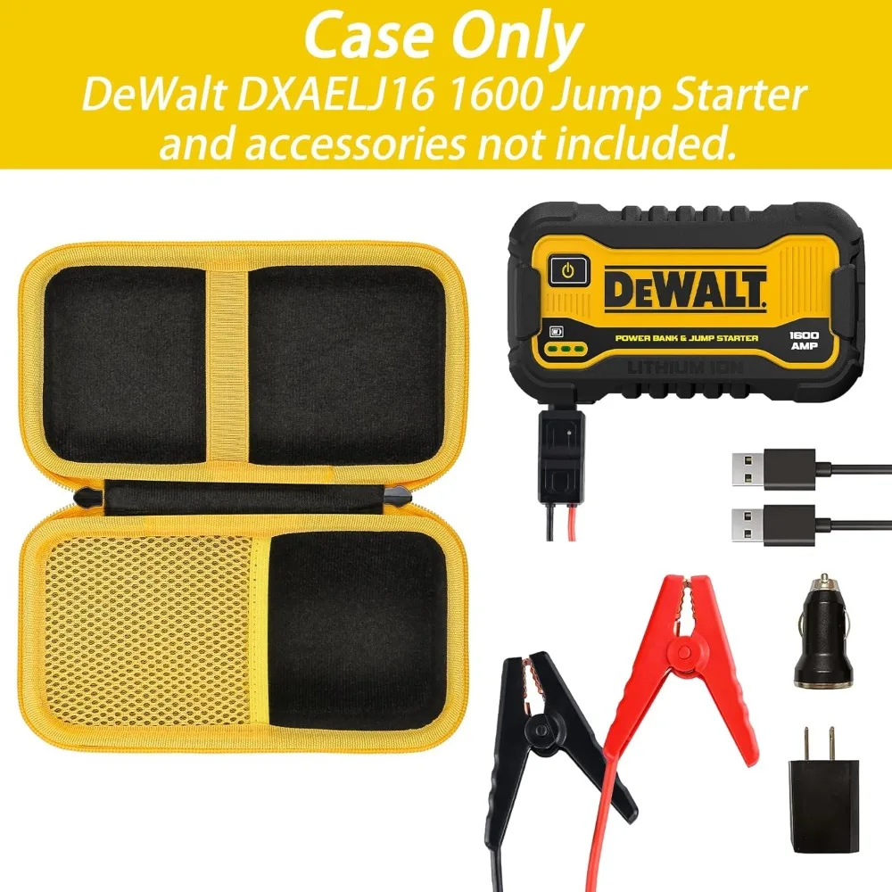 حقيبة سفر صلبة من خانكا بديلة لبطارية DeWalt DXAELJ16 1600 Peak Amp Jump Starter مع محطة طاقة USB، حافظة