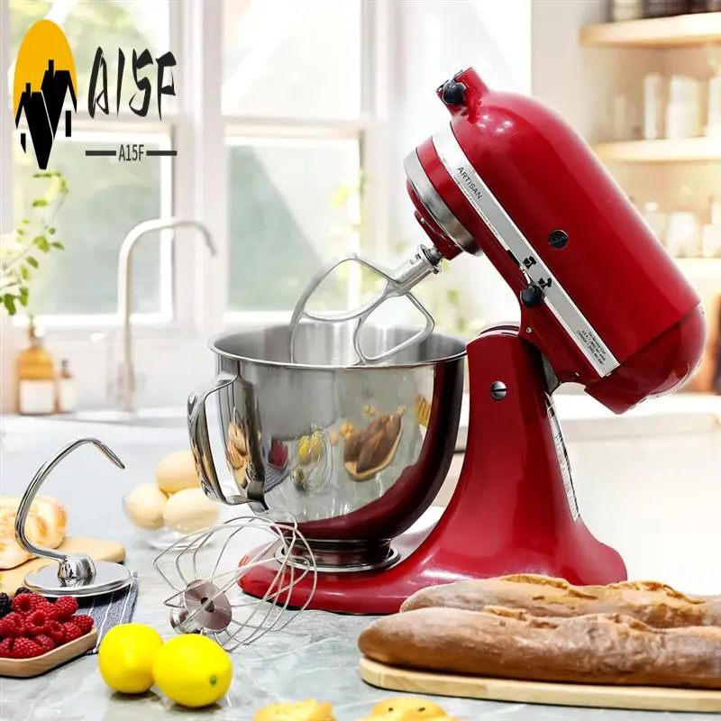 

A15F-аксессуары из нержавеющей стали для миксера Kitchenaid 4,5-5 Qt с наклонной головкой, включает в себя 6-проводной венчик, плоский венчик, крючок для теста
